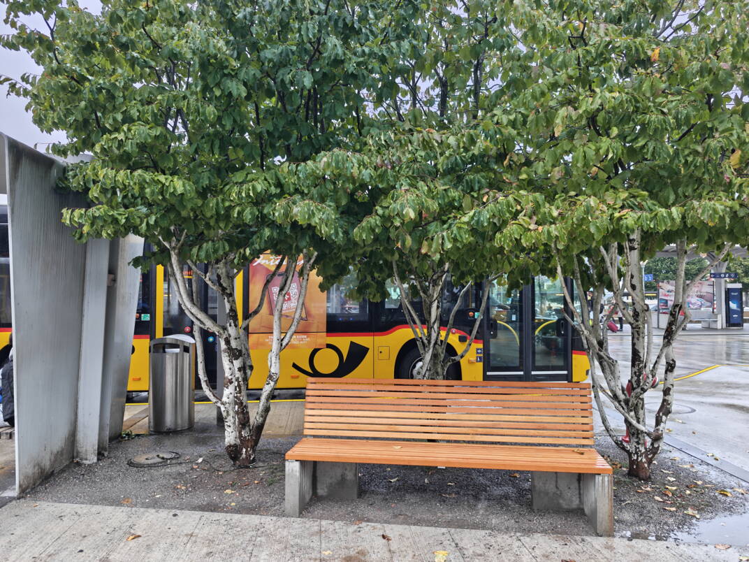 Bahnhofplatz Interlaken West - zusätzliche Sitzbänke